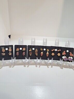 Varuous Enamel Stud Earring Set - 2 Pairs Per Card - Select 1 Card